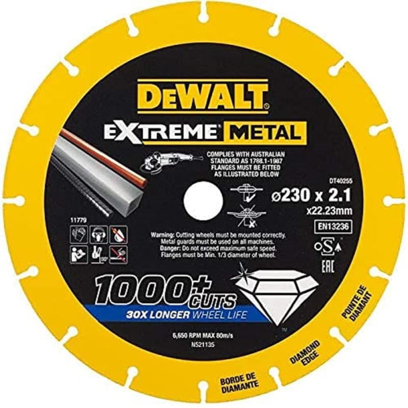 Disque Diamant DEWALT Extreme Métal 230 mm - Performance et Durabilité