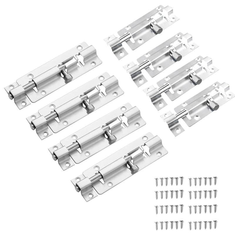 Lot de 8 verrous en acier inoxydable pour portes et armoires