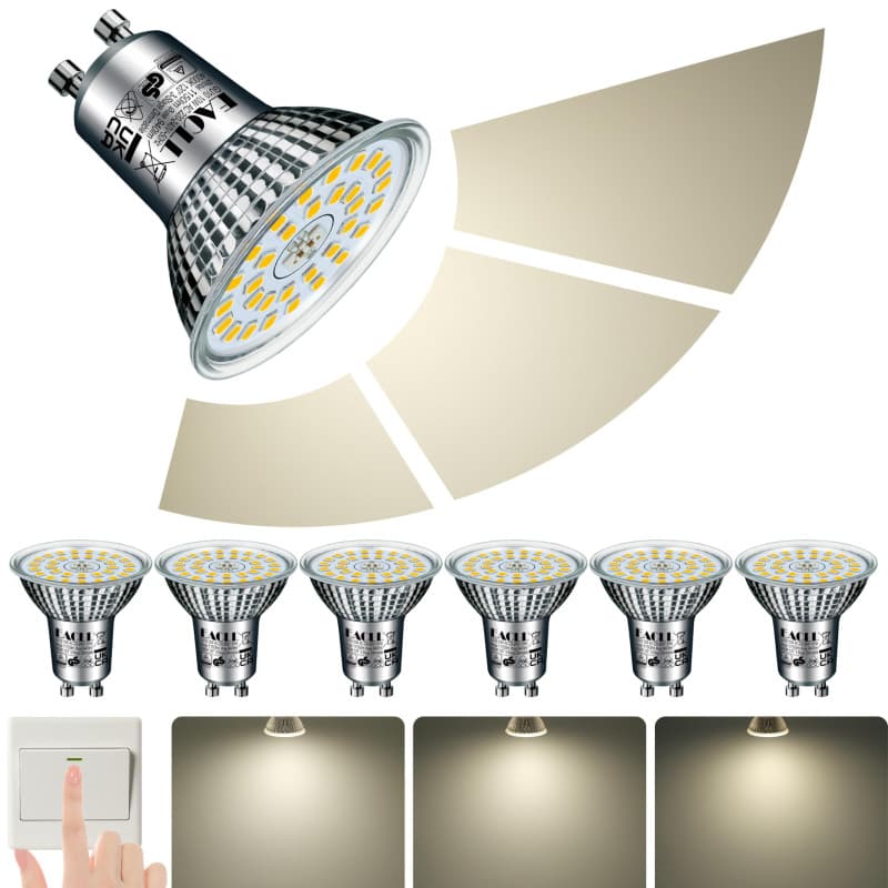 Lot de 6 Ampoules LED GU10 Dimmables 10W 4000K Blanc Neutre