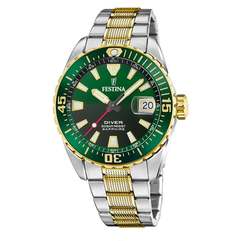 Montre de Plongée Festina Homme Multicolore en Acier Inoxydable 20 ATM