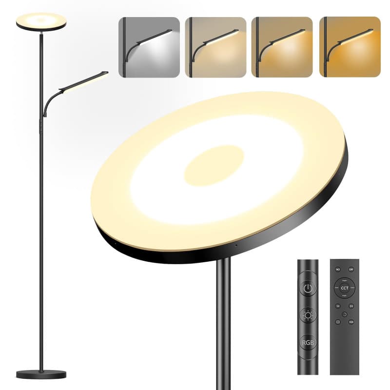 Lampadaire LED Dimmable LUCKEA avec Télécommande et Liseuse