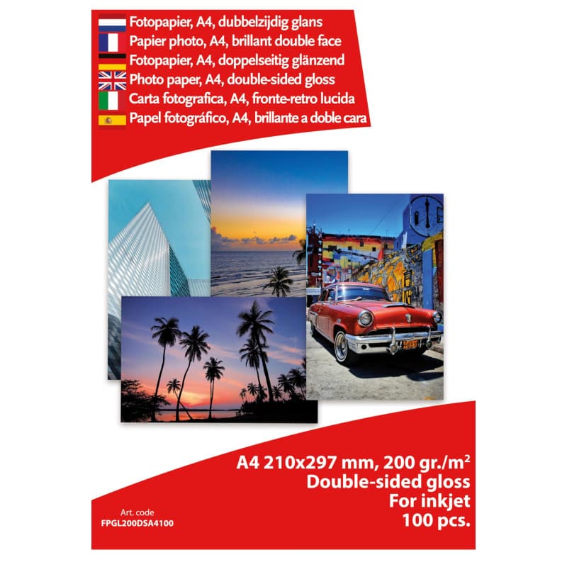Papier Photo Brillant A4 Albyco 200g - 100 Feuilles Recto Verso