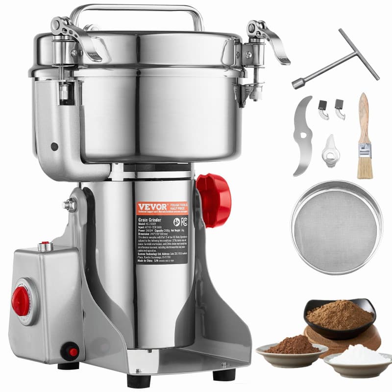 Moulin à Épices Électrique VEVOR 2000 g en Acier Inoxydable