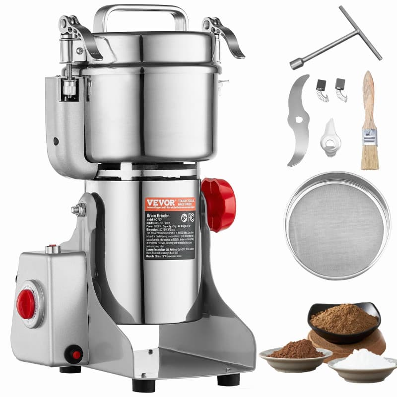 Moulin à Épices Électrique VEVOR 750 g en Acier Inoxydable