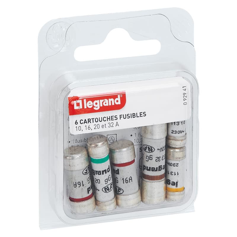 Lot de 6 Cartouches Fusibles Legrand pour Porte-Fusibles