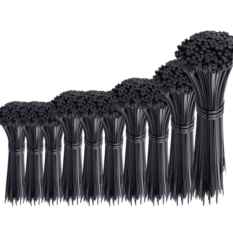 Oksdown Lot de 1000 Serres-Câbles Noir en Plastique Résistant - Assortiment de Longueurs