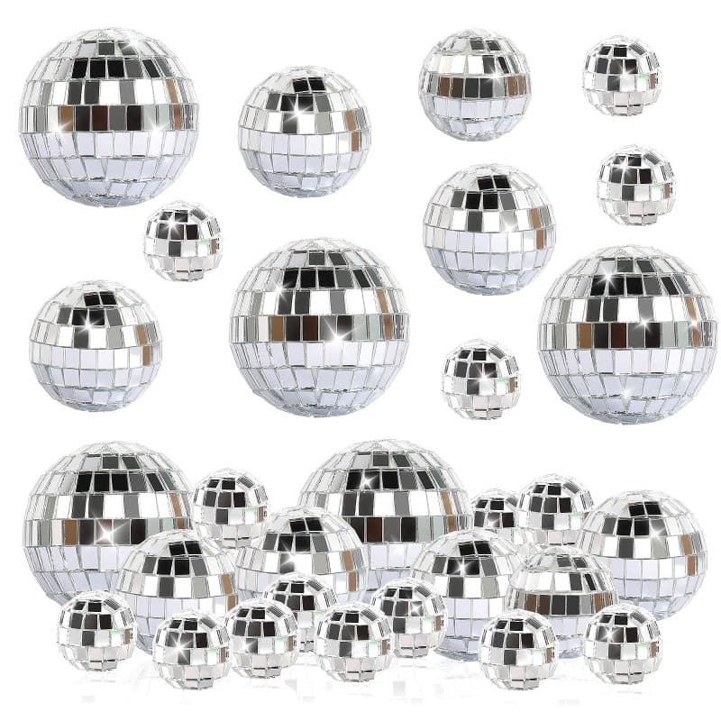 32 Mini Boules à Facettes Argentées pour Décoration de Fête