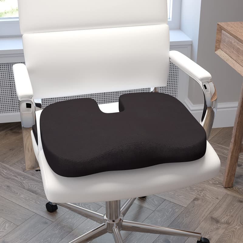 Coussin de Chaise Ergonomique en Mousse à Mémoire de Forme - Noir