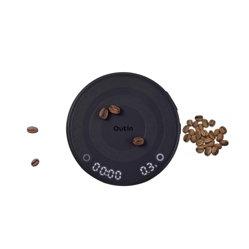 Balance à café portable OutIn Claro avec minuterie et modes d'infusion