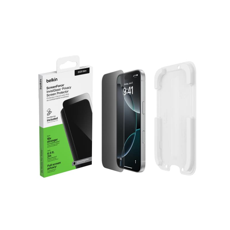 Belkin InvisiGlass Protection Écran Privacy pour iPhone Air - Verre 9H Anti-Rayures