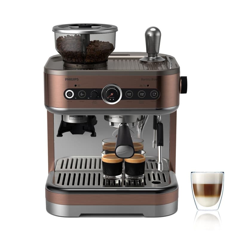 Cafetières Philips Barista Brew - Machine à Espresso Semi-Automatique avec Bac à Grains Double
