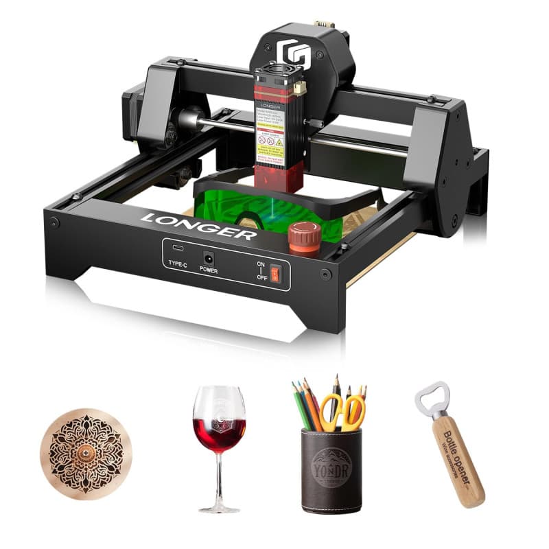 Graveur Laser Mini LONGER Ray5 3,5W - Haute Vitesse 12000 mm/min pour Bois et Métal