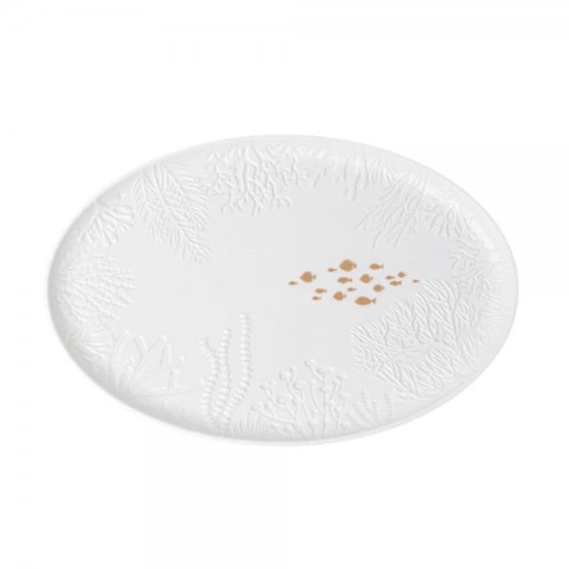 Assiette de Service en Porcelaine Motif Poissons - Collection Monde Sous-Marin