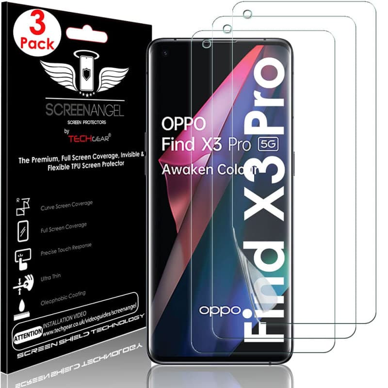 Pack de 3 Films Protecteurs d'Écran TECHGEAR pour Oppo Find X3 Pro 5G