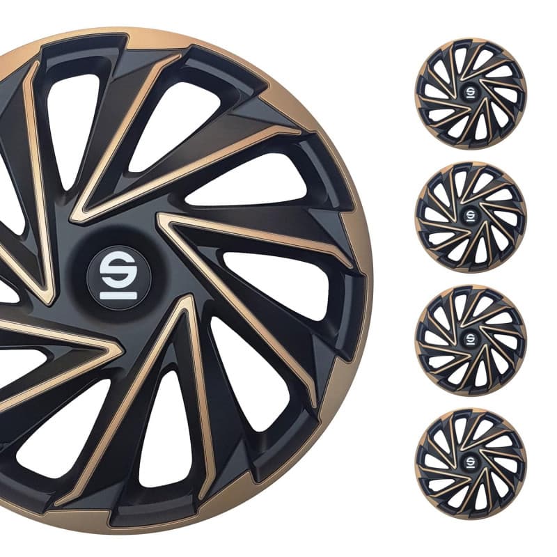 Enjoliveurs de Roue Sparco Varese 14" Doré/Noir - Set de 4