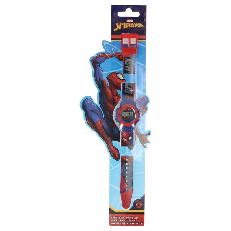 Montre Numérique Rouge Marvel pour Enfants avec Bracelet en Simili Cuir