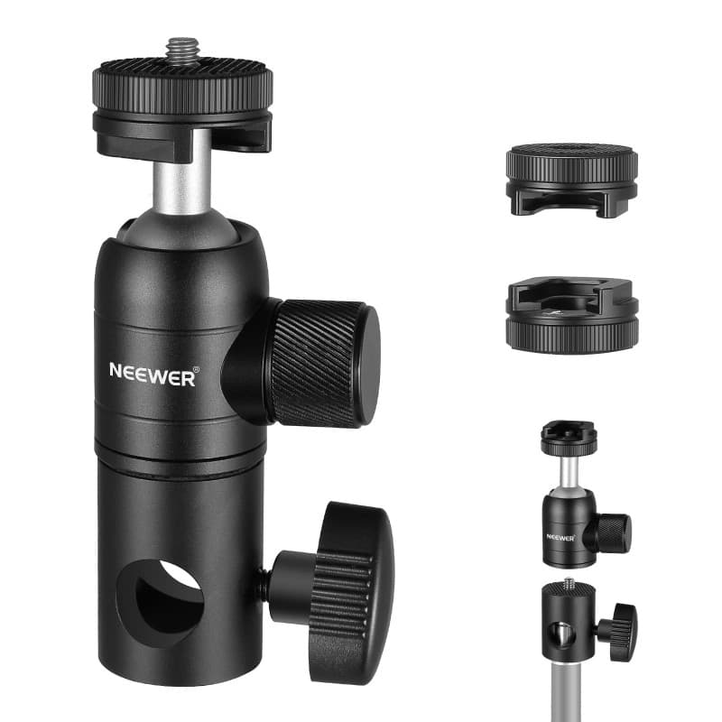 Adaptateur de Fixation NEEWER pour Pieds d'Éclairage avec Mini Rotule 360°