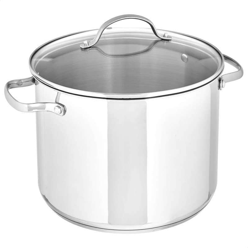 Marmite en Acier Inoxydable Amazon Basics avec Couvercle - 7,6 L