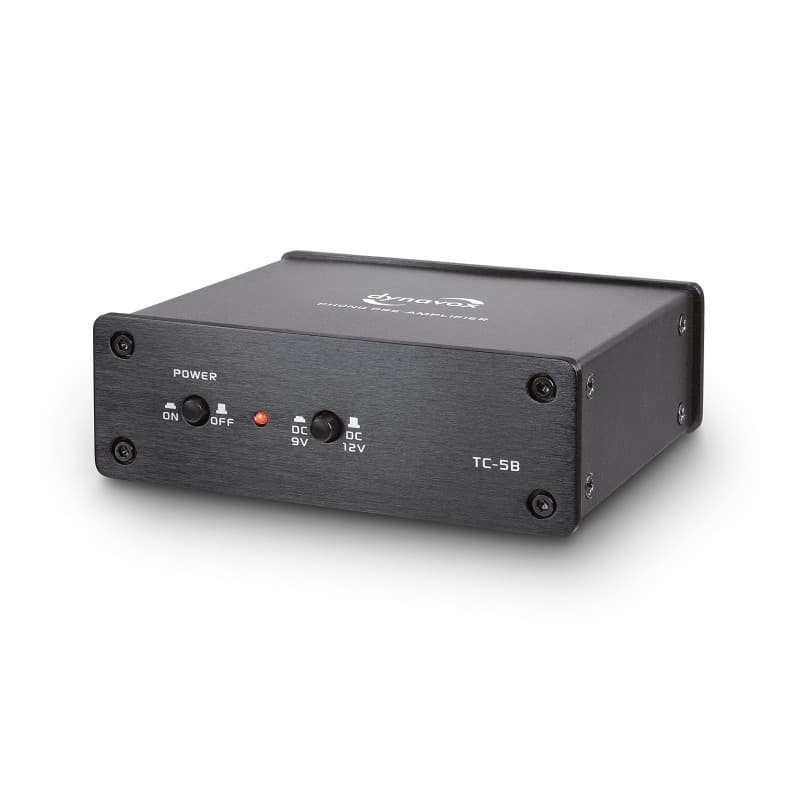 Dynavox TC-5B Préamplificateur Phono Compact pour Platine Vinyle Noir