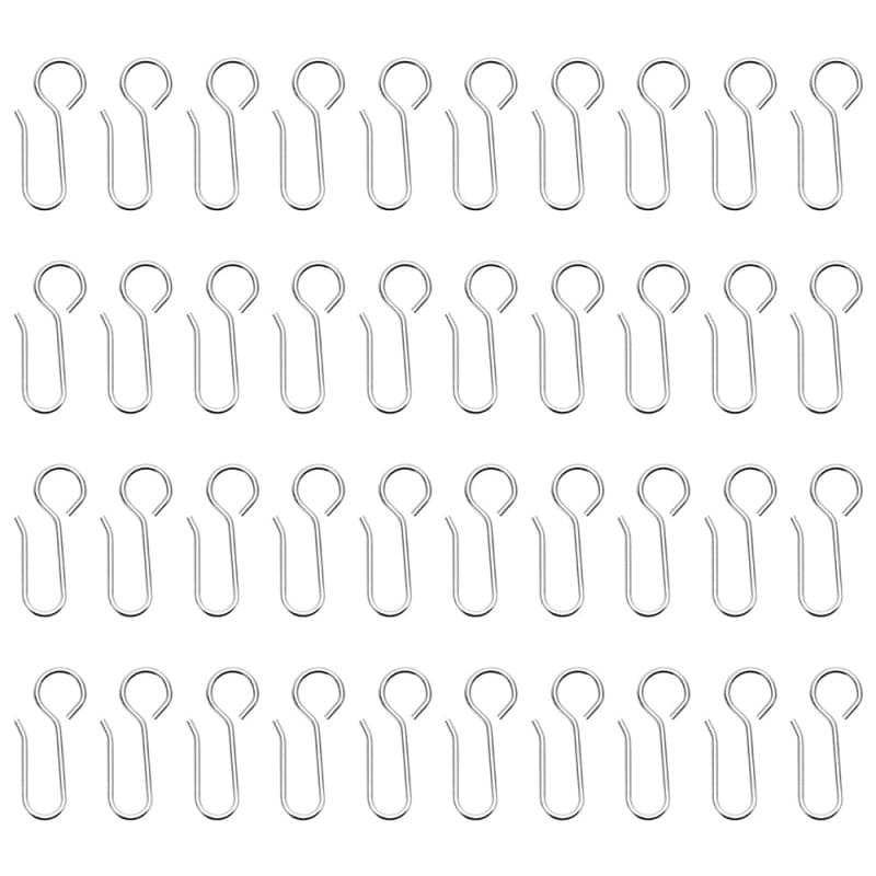 Pack de 50 Crochets en Acier Inoxydable pour Rideaux - TRKETK