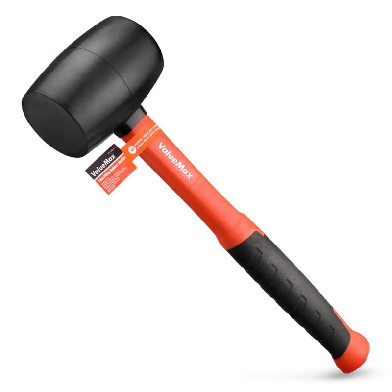 Maillet en Caoutchouc ValueMax 16oz - Marteau Ergonomique avec Manche en Fibre de Verre