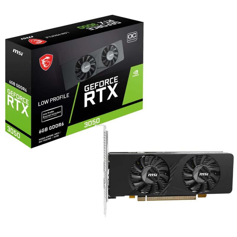 MSI GeForce RTX 3050 LP E 6G OC - Carte Graphique GDDR6 4K