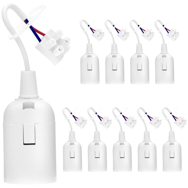 QWORK Douilles E27 avec Câble - Lot de 10 pour Rénovation et Construction