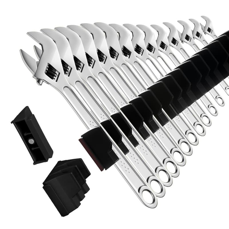 Organisateur de Clés à Molette - Lot de 23 Supports Magnétiques Noir