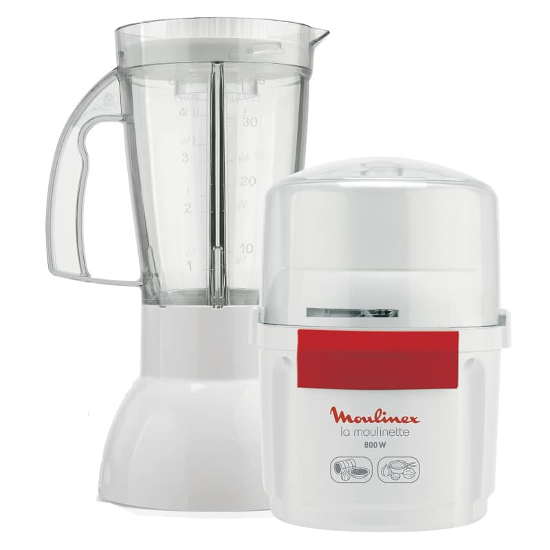 Moulinex La Moulinette AR680120 - Hachoir et Mixeur 800W avec Double Lame Inox