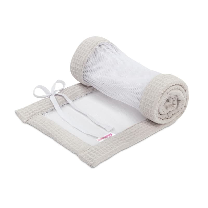 Tour de Lit en Maille Gaufrée Babybay - Gris Blanc, Confort Optimal pour Bébé
