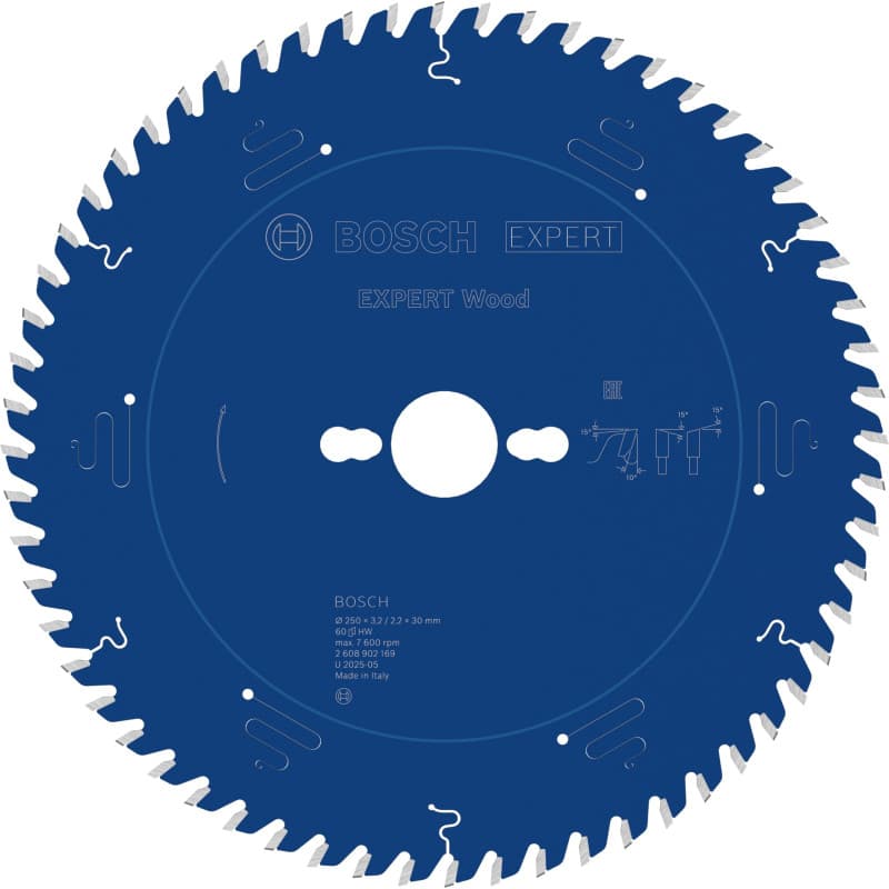 Lame de Scie Circulaire Bosch EXPERT Wood 250mm pour Bois Stationnaire