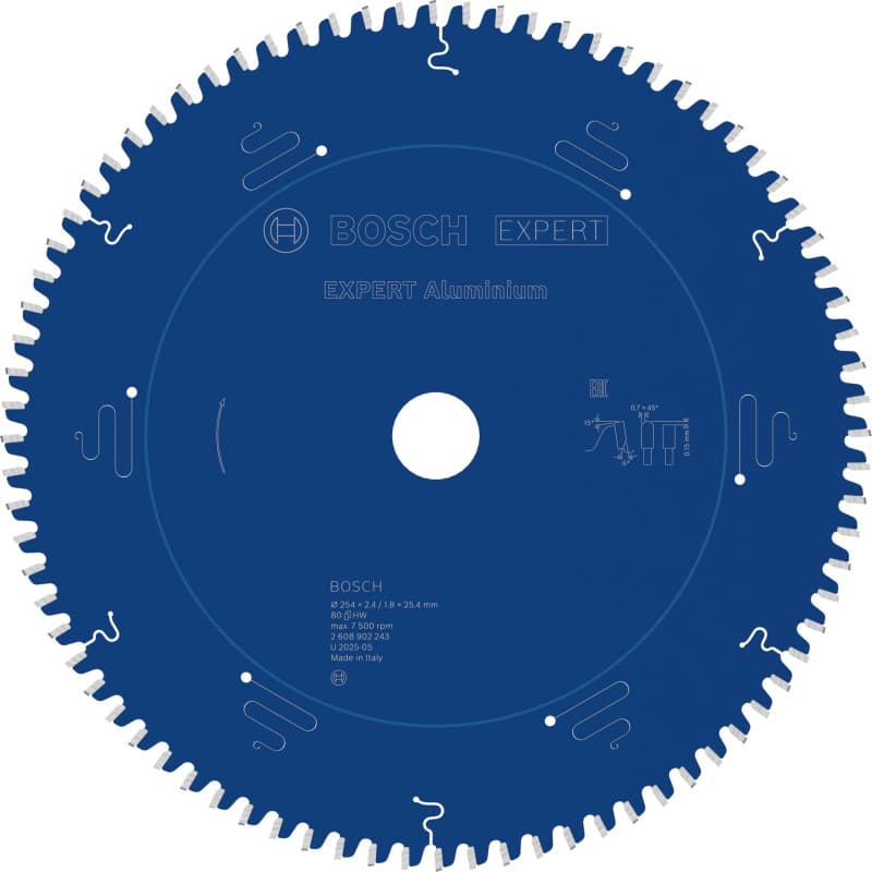Lame de Scie Circulaire Bosch EXPERT Aluminium 254 mm pour Scies Stationnaires