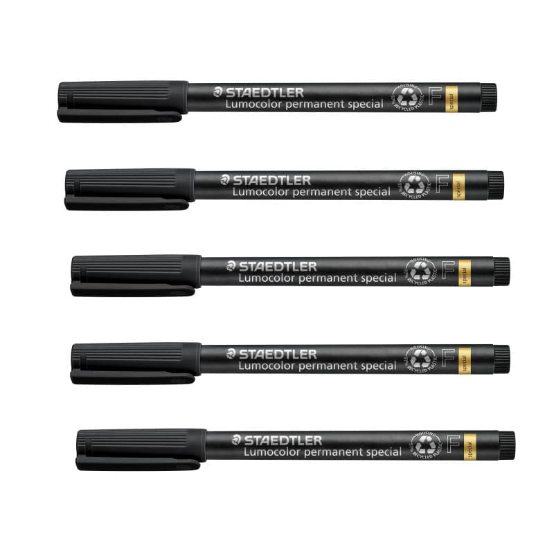Set de 5 marqueurs permanents Staedtler Lumocolor à pointe fine noire