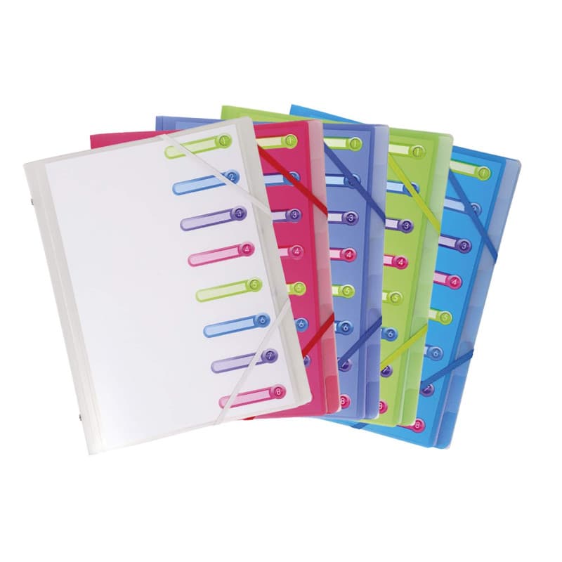 Trieur A4 Exacompta avec 8 Compartiments en Polypropylène Coloré