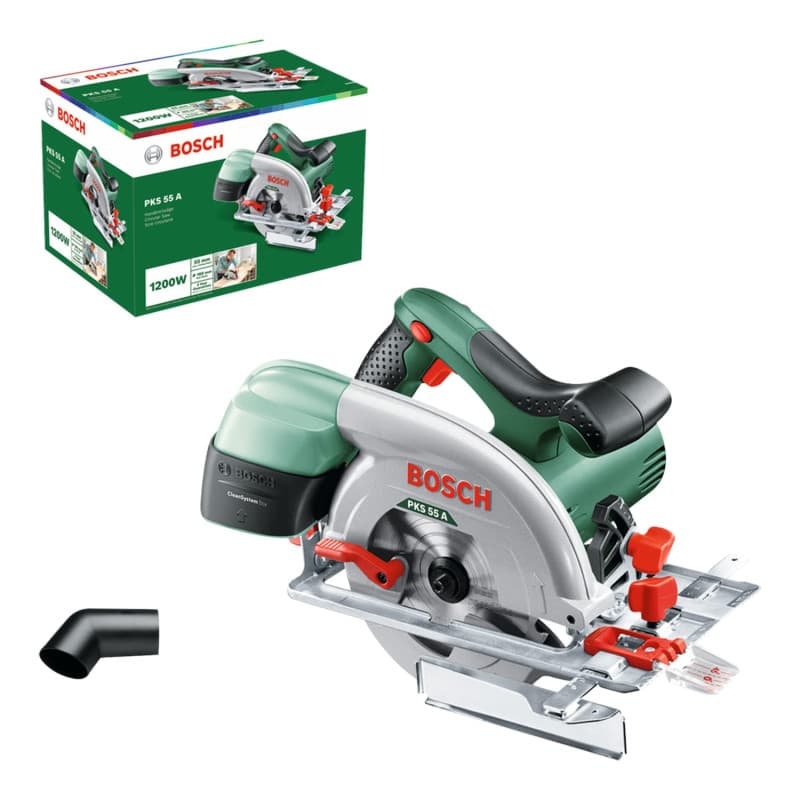 Scie Circulaire Filaire Bosch PKS 55 A - 1200W avec Lame pour Bois