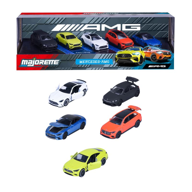 Coffret Majorette Mercedes AMG - 5 Véhicules Métal à l'Échelle 1/64ème