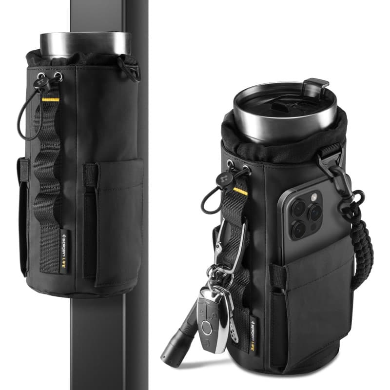 Sac Bouteille Sport Magnétique Spigen Life LF500 avec Compartiment Téléphone - Noir