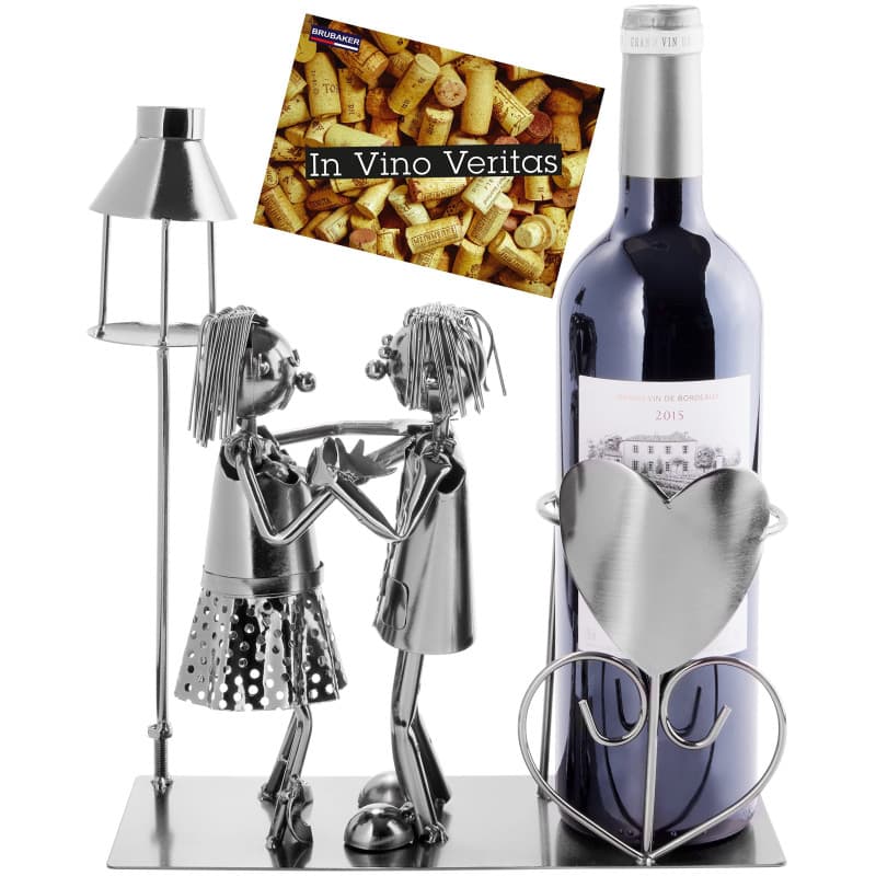 Porte-Bouteille de Vin Couple Dansant avec Lanterne - Cadeau Original