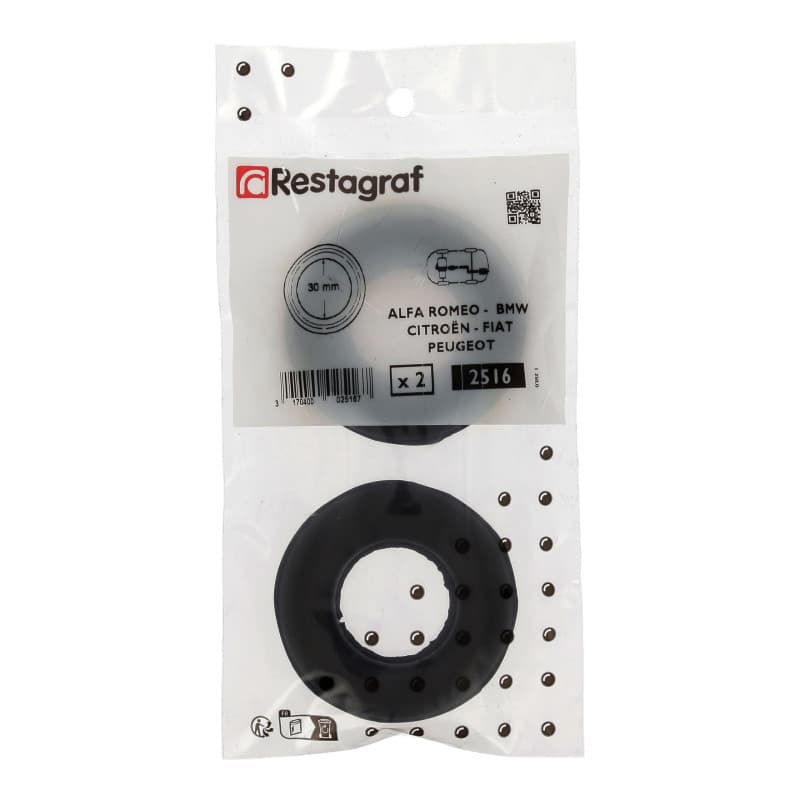Silent Bloc d'Échappement Restagraf - 30 mm - Sachet de 2 pour Véhicules Compatibles