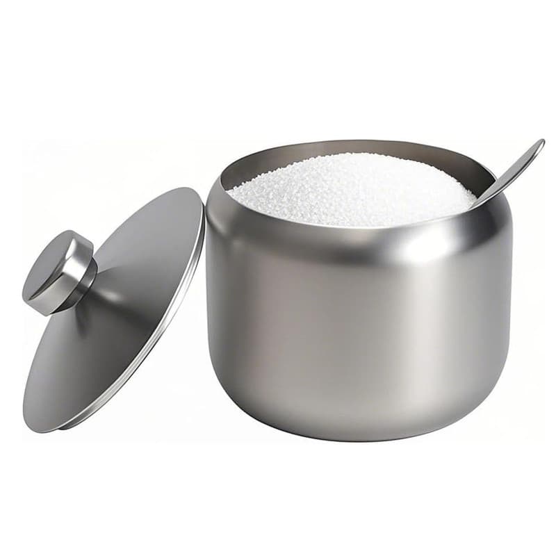 Distributeur de Sucre en Acier Inoxydable 400 ml avec Cuillère et Couvercle