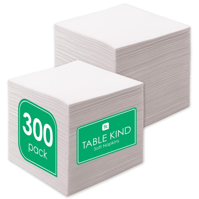 Serviettes Jetables Blanches Douces - 300 Unités pour Fêtes et Buffets