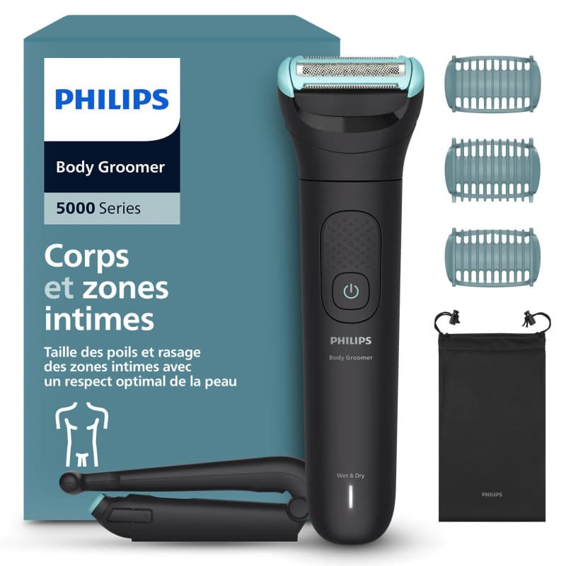Philips Bodygroom 5000 - Tondeuse Étanche pour Hommes avec Triple Protection