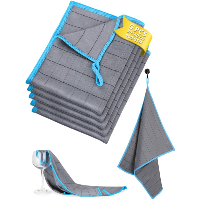 Lot de 5 Chiffons Microfibres Euqvunn - Nettoyage Efficace et Durable
