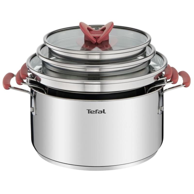 Set de Faitouts Tefal Opti'Space 18/20/24 cm avec Couvercles en Verre