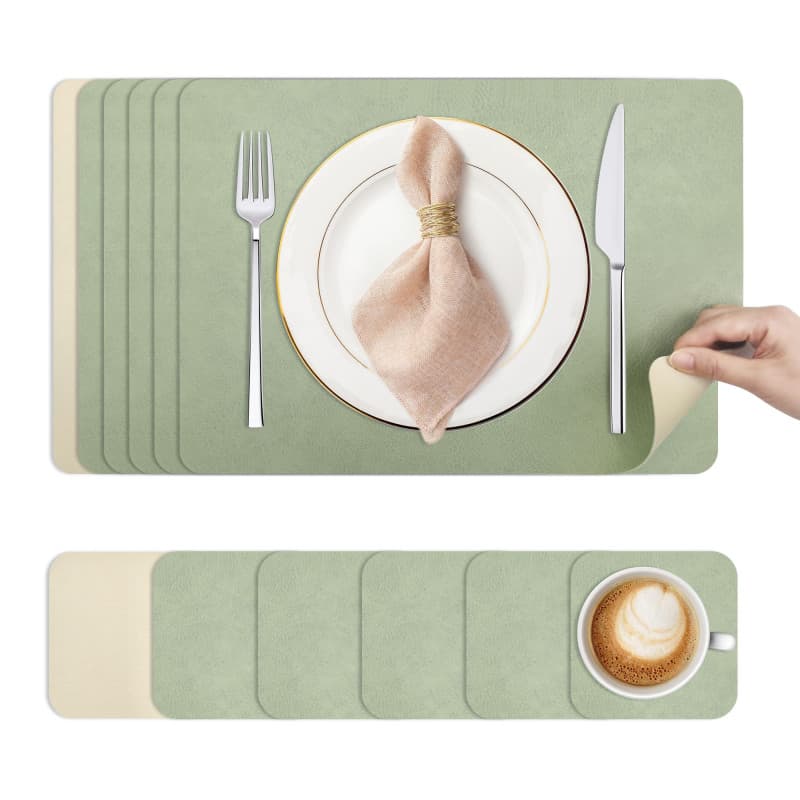 Set de Table Lavable Antidérapant KitchenBoss - Lot de 6 en PVC