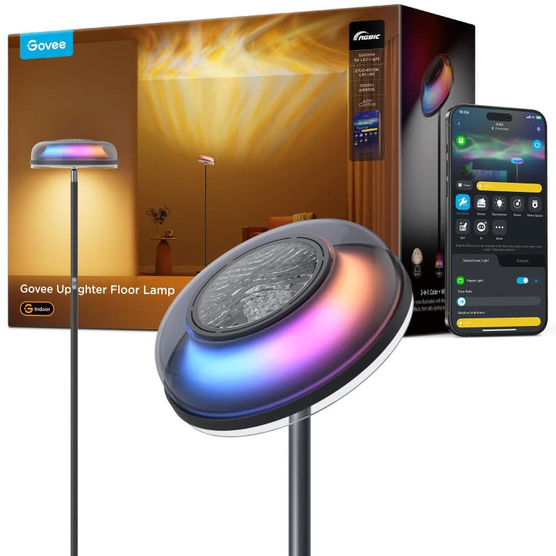 Lampadaire Govee RGBIC à Trois Zones Indépendantes - Éclairage Ambiant Multicolore