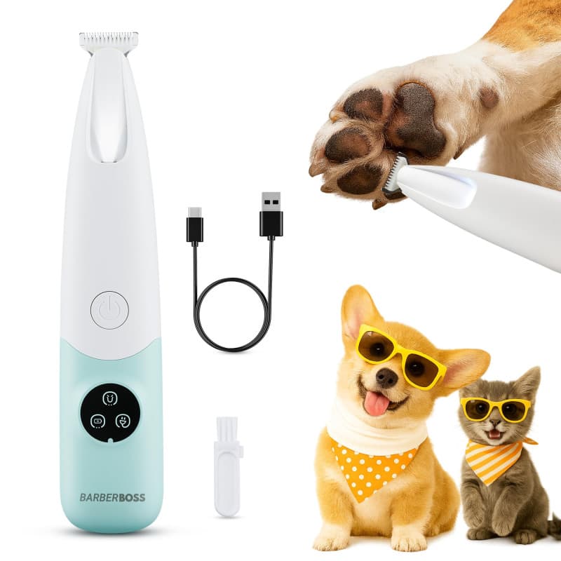 Tondeuse de Toilettage Sans Fil BarberBoss QR-9001 avec Écran LED