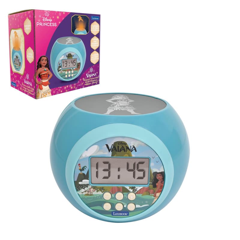 Réveil Projecteur Disney Vaiana avec Veilleuse et Alarme - Lexibook