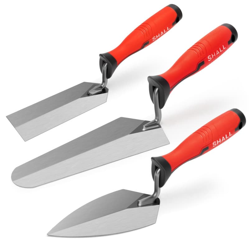 Ensemble de 3 Truelles de Finition à Prise Souple - Outils de Maçonnerie Shall