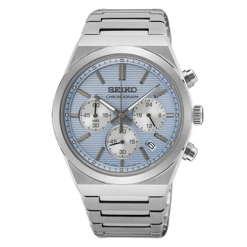 Montre Chronographe Seiko Homme Argentée en Acier Inoxydable - SSB459P1